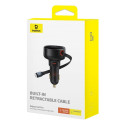 Baseus Enjoyment Pro Car Charger C+Retractable iP Cable 55W Cluster Black