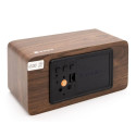 Evelatus EMC01 Digital Wood Cube Alarm Clock with humidity & temperature + USB charger Dark Wood