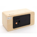 Evelatus EMC01 Digital Wood Cube Alarm Clock with humidity & temperature + USB charger Yellow