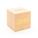 Evelatus EMC02 Digital Wood Cube Alarm Clock with temperature + USB adapter Yellow