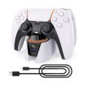 GameBox D2 Divu slotu Lādētājs Dock stacjia Play Station 5 Pultīm ar USB-C & LED gaisamu Balta