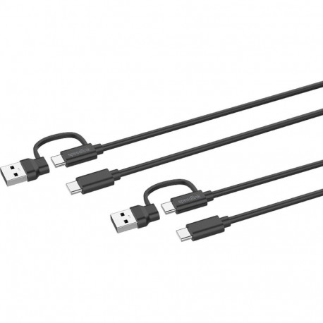 STREAM Play & Charge USB-C/A to USB-C Cable Set, black