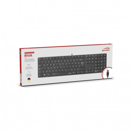 RIVA Slim Metal Scissor Keyboard, black - DE Layout