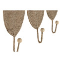 Wall mounted coat hanger Home ESPRIT Natural Jute Metal 12 x 4 x 26 cm