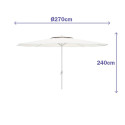 Parasol przeciwsłoneczny Marbueno Valge Polüester Teras Ø 270 cm