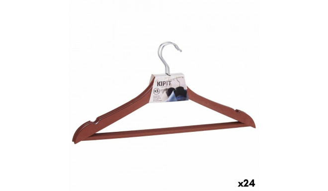 Set of Clothes Hangers Kipit 2601880-6 Brown Plastic 21,3 x 3 x 44 cm (24 Units)
