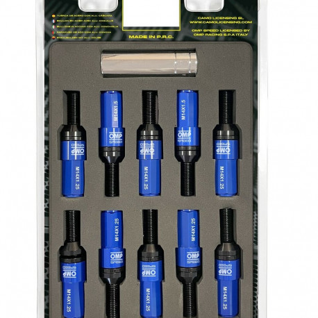 Screw kit OMP OMPS09971407 28 mm Blue M14 x 1,25
