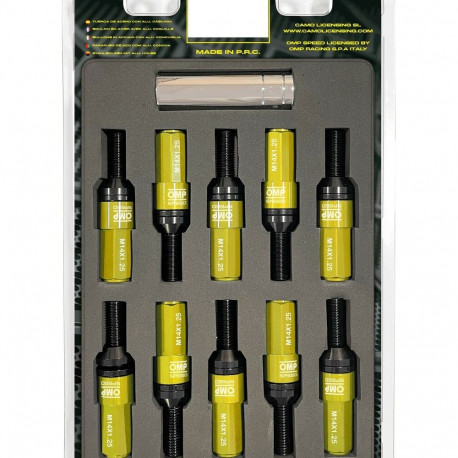 Screw kit OMP OMPS09971409 28 mm Yellow M14 x 1,25
