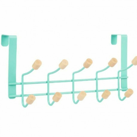 Door Coat Rack Berilo W7912-10NB-GREEN W7912-10NB-GREEN Green Wood Metal 35 x 17 x 15 cm (6 Units)