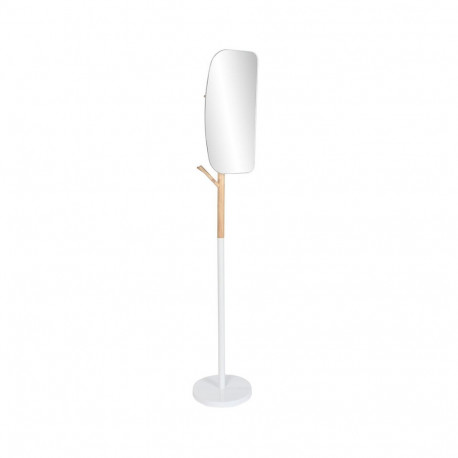 Hat stand Home ESPRIT White Natural Wood Metal Scandi 33 x 33 x 185 cm