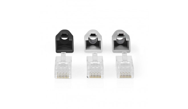 RJ45 Pass Through Connector for CAT6 UTP Solid/Stranded Cables (10 pcs)