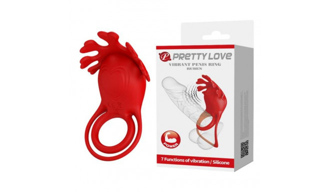 Pretty Love Vibrating Cock Ring Red