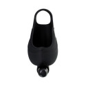 EROTIST Scrotum cover with an erection ring and vibration Attraction, silicone, black, 6.5 cm