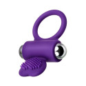 JOS PERY, Vibrating ring with cilia, silicone, violet, 9 cm