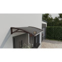 Canopy over the door, brown, with bronze polycarbonate, width 766 mm, Conos