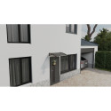 Canopy over the door, brown, with bronze polycarbonate, width 766 mm, Conos