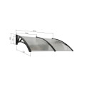 Baldakimas virš durų, juodas, su polikarbonato bronza, plotis 2172 mm, Conos