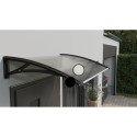 Canopy over the door, black, with transparent polycarbonate, width 1116 mm, Conos