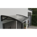 Canopy over the door, black, with transparent polycarbonate, width 766 mm, Conos