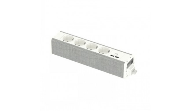 SCHNEIDER ELECTRIC UNICA SYSTEM+ MOD.UNIT 4XSCHUKO+USBA/C WHITE/GREY
