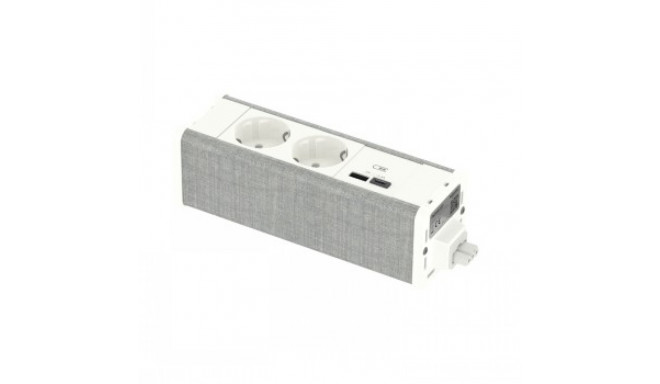 SCHNEIDER ELECTRIC UNICA SYSTEM+ MOD.UNIT 2XSCHUKO+USBA/C WHITE/GREY