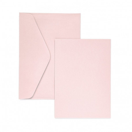Kaarditoorik ja ümbrik Smooth Satin Pink C6 – 5tk