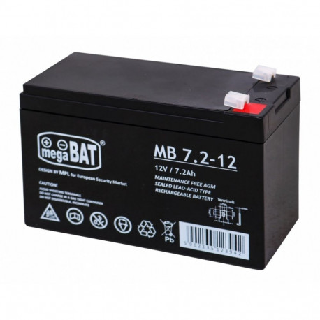 megaBAT MB 7.2-12 Battery 12V/7Ah / 151x95x65mm