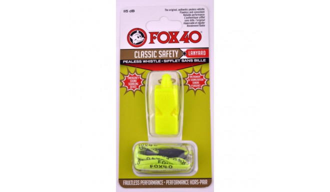 Fox 40 Classic Safety Whistle + String 9903-1308 Neon