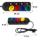 Power strip 4 sockets 1,5m 1,5m MCE508 B