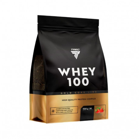 Valgupulber TREC GOLD CORE WHEY 100 STRAWBERRY 900g
