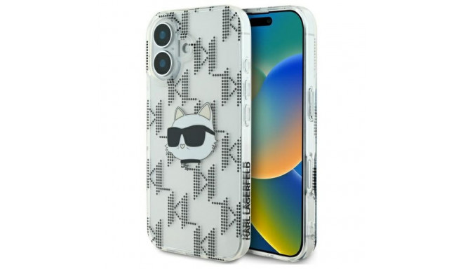 Karl Lagerfeld case for iPhone 16 6,1" KLHCP16SHKLPCHT transparent Hard IML Choupette Head Electropl