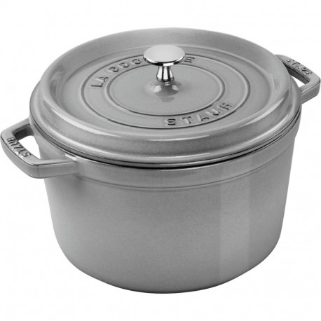 Staub Round Cast Iron Pot - 4.8 ltr, Graphite