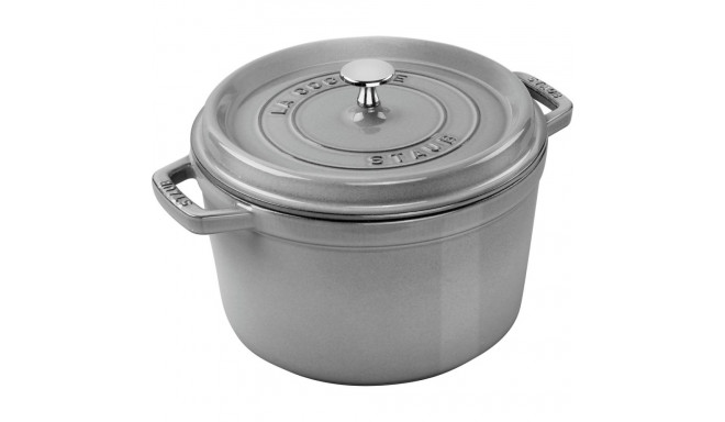 Staub Round Cast Iron Pot - 4.8 ltr, Graphite