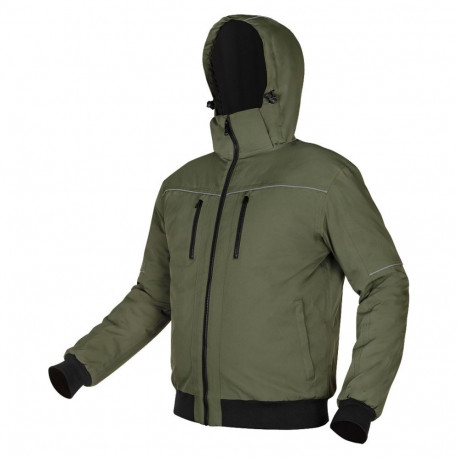 Kapuutsiga soojustatud jope OUTDOOR, roheline, suurus S