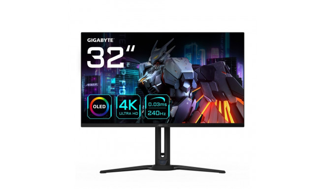 GIGABYTE AORUS FO32U2 32” OLED mängumonitor - 3840 x 2160(UHD), 240Hz, 0,03ms, KVM, 250 cd/m2, FreeS