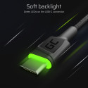 Green Cell KABGC13 USB kaabel USB 2.0 2 m USB A USB C Must