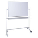 Mobile Whiteboard - H 120 x W 180 cm - white coated on both sides, movable with 4 castors