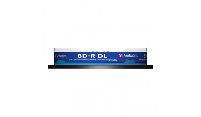 VERBATIM BD-R DUAL LAYER 50GB 6X WHITE BLUE SURFACE HARD COAT Spindle 10