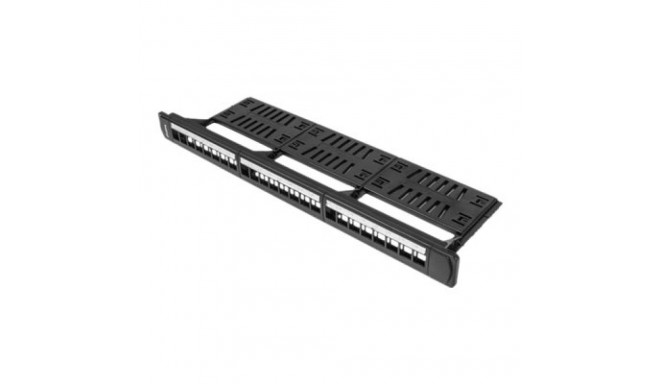 LANBERG PPKS-1124-B Lanberg keystone Patch Panel 19 with organizer, 24 port  1U, black