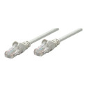 INTELLINET Network Cable Cat5e U/UTP 1.0m 3ft. Gray RJ-45 Male / RJ-45 Male Snagless Gold-plated con