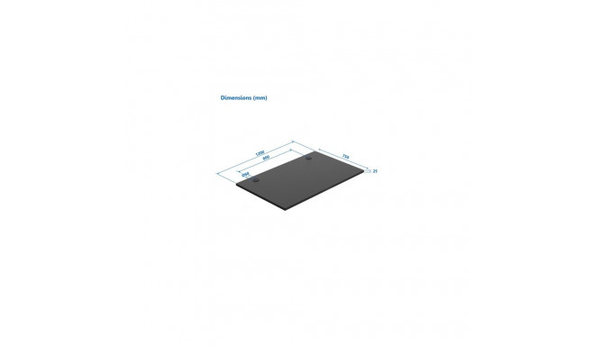 Up Up Table top M Black, 1200x750x25mm (Laminated particle board)