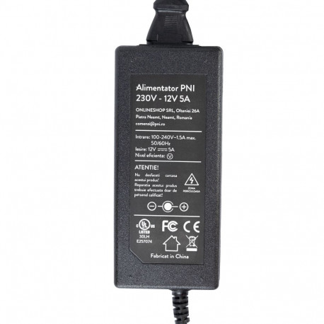 PNI 230V - 12V 5A 60 W toiteallikas valvekaameratele ja DVR-ile