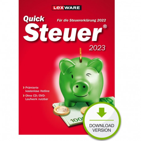 "Lexware Quicksteuer 2023 - 1 Device, bis zu 3 Steuererklärungen - ESD-DownloadESD"