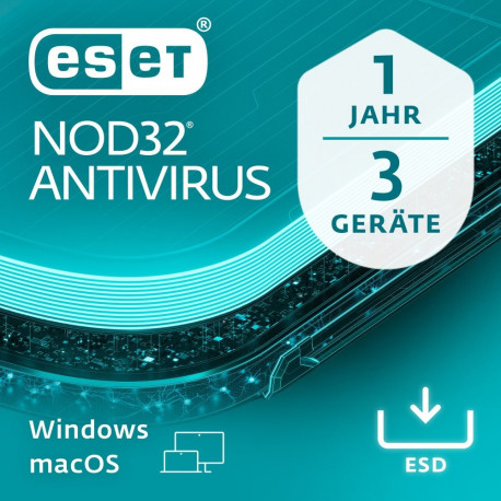 ESET viirusetõrje NOD32 3 kasutajat 1 aasta ESD