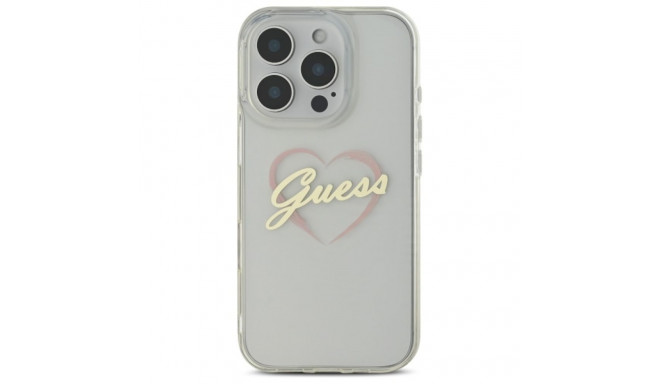 Guess GUHCP16LHCHGSPT iPhone 16 Pro 6.3" transparent hardcase IML Heart