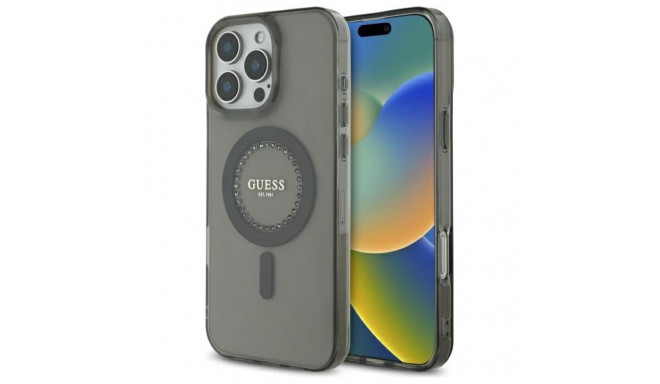 Guess GUHMP16XPFTDTEK iPhone 16 Pro Max 6.9" must kõvakaaneline IML kivikestega MagSafe