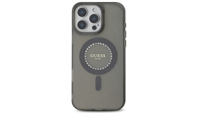 Guess GUHMP16LPFTDTEK iPhone 16 Pro 6.3" must kõvakaaneline IML kivikestega MagSafe