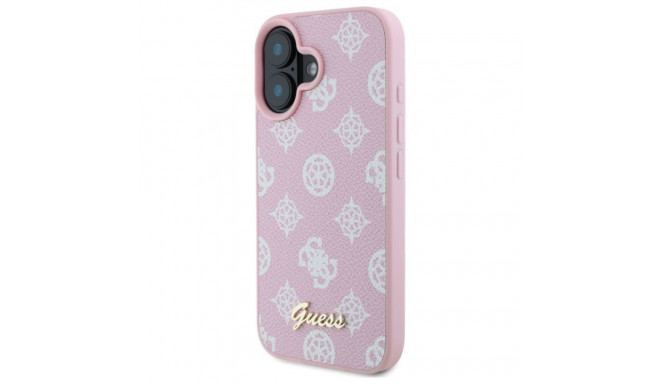 Guess GUHMP16SPGPYSP iPhone 16 6.1" roosa kõvakorpus Peony Script MagSafe