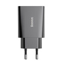 Baseus Travel Charger Speed Mini 1C Quick Charger 20W EU Black (CCFS-SN01)