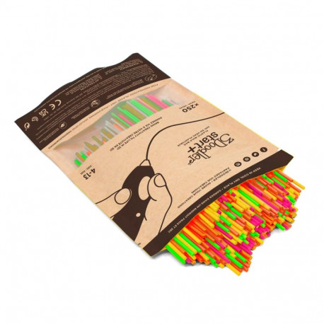 3Doodler filament Start+ 250 komposteeruv plastik 1g, neonpunane, neonoranž, neonroheline, neonkolla